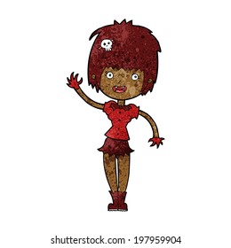 cartoon waving vampire girl
