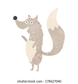 cartoon waving wolf