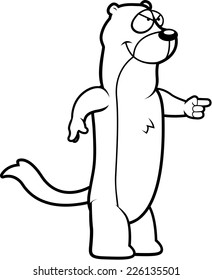 A cartoon weasel with an angry expression.