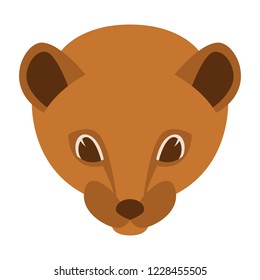  cartoon weasel face  vector illustration flat style  front view