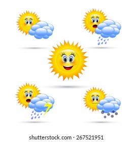 Cartoon weather icons.