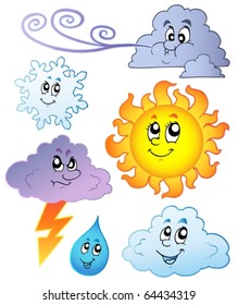 Cartoon Weather Images - Vector Illustration.