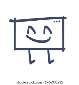Cartoon web page character.Isolated vector illustration on white background.