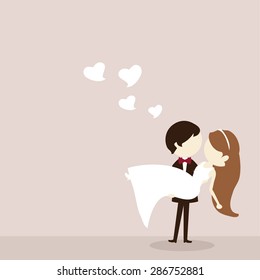cartoon wedding couple