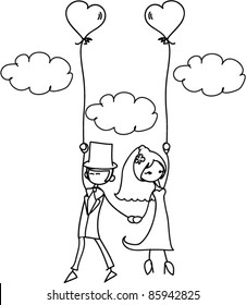 cartoon wedding picture