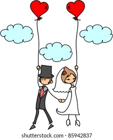 cartoon wedding picture