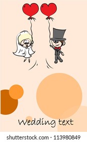 Cartoon wedding picture, background, wedding invitation