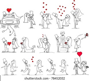 cartoon wedding pictures