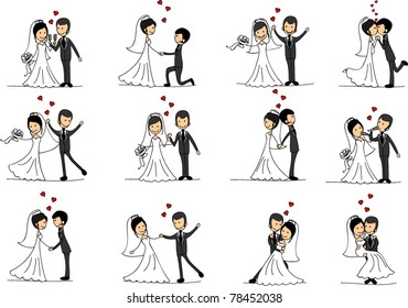 cartoon wedding pictures