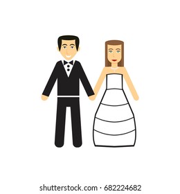 Cartoon wedding vector icon