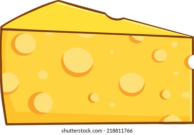 Cartoon Wedge Of Yellow Cheese