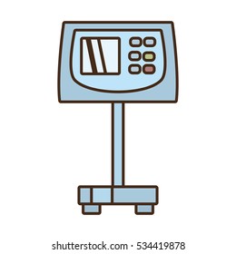 cartoon weight scale cargo delivery vector illustration eps 10