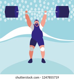 cartoon weightlifter icon 
