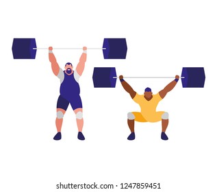 cartoon weightlifter icon 