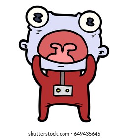cartoon weird alien communicating