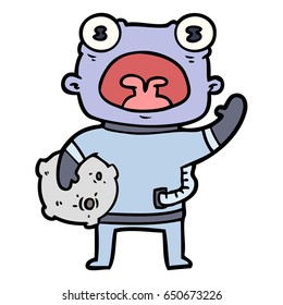cartoon weird alien communicating