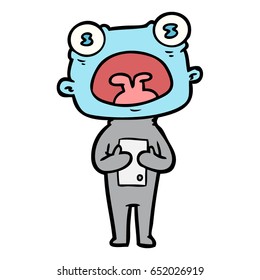 cartoon weird alien communicating