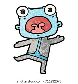 caricatura extraña alienígena comunicándose