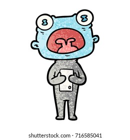 cartoon weird alien communicating