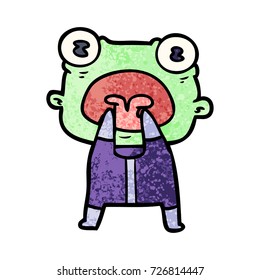 cartoon weird alien communicating