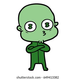 cartoon weird bald spaceman