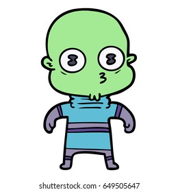 cartoon weird bald spaceman