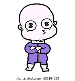 cartoon weird bald spaceman