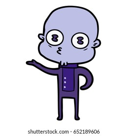 cartoon weird bald spaceman