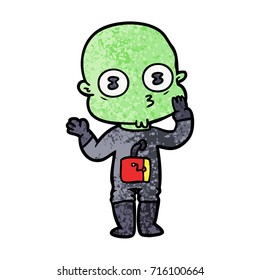 cartoon weird bald spaceman