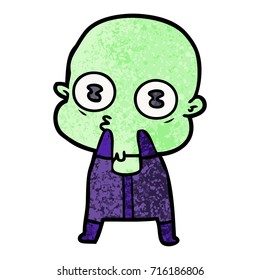 cartoon weird bald spaceman
