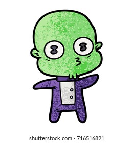 cartoon weird bald spaceman