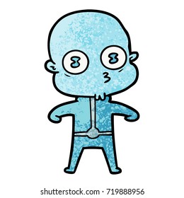 cartoon weird bald spaceman