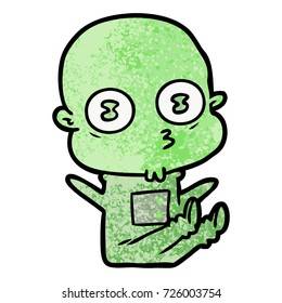 cartoon weird bald spaceman