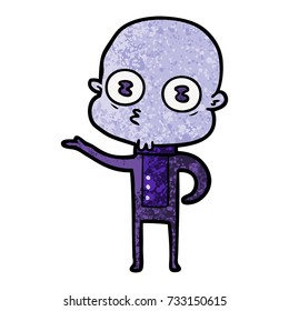 cartoon weird bald spaceman