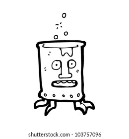 cartoon weird bubbling can robot