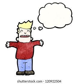 cartoon welcoming man