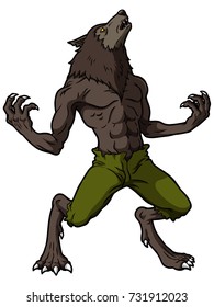 Cartoon Werewolf Howling