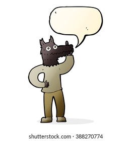 Cartoon werewolf mit Idee mit Sprachblase
