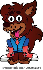 cartoon werewolf illustration for halloween