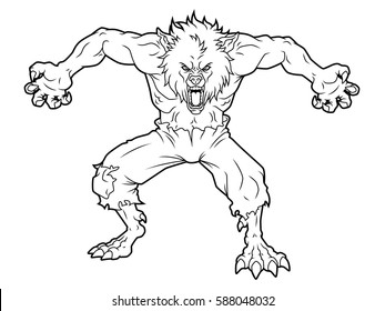 female werewolf sketches drawings