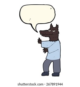 cartoon werewolf with speech bubble