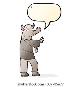 werewolf de caricatura con burbuja de habla