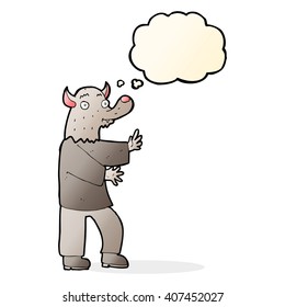werewolf con burbuja de pensamientos