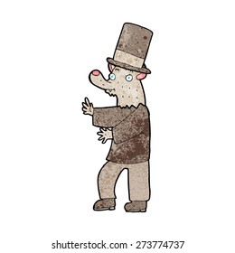 cartoon werewolf in top hat
