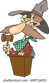 cartoon western cowboy auctioneer
