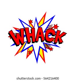 Cartoon whack colorful text caption illustration
