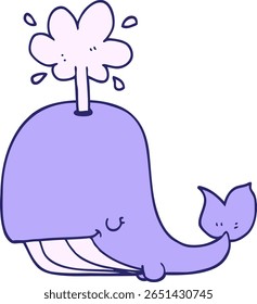 cartoon whale in bright neon color