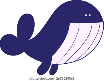 cartoon whale in bright neon colors
