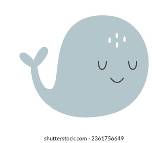 Cartoon Whale Icon Vector Illustration