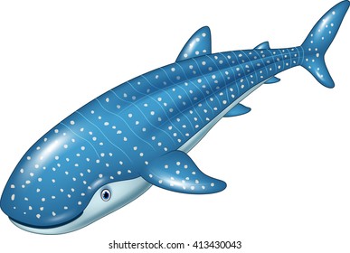 Cartoon Whale Shark Isolated On White Background